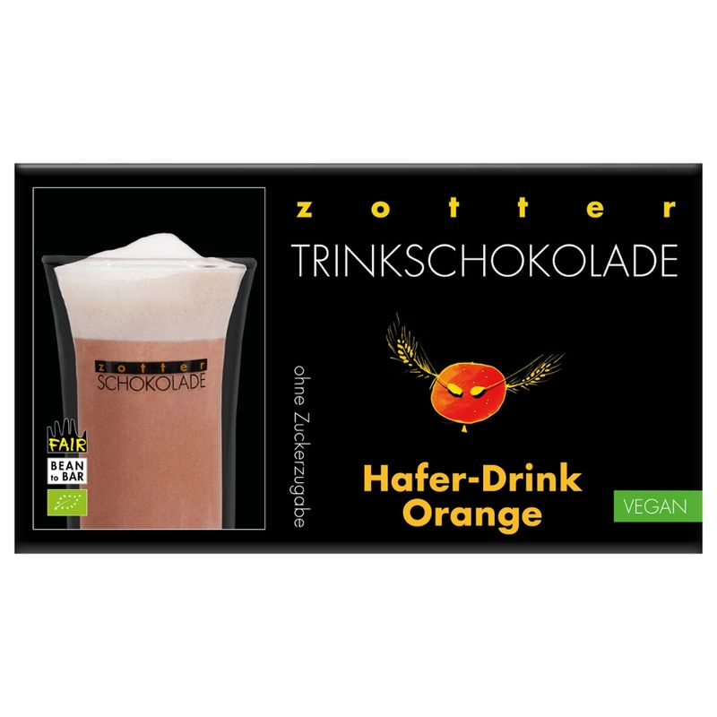 Zotter Schokolade Hafer-Drink Orange, ohne Zuckerzugabe - Produktbild