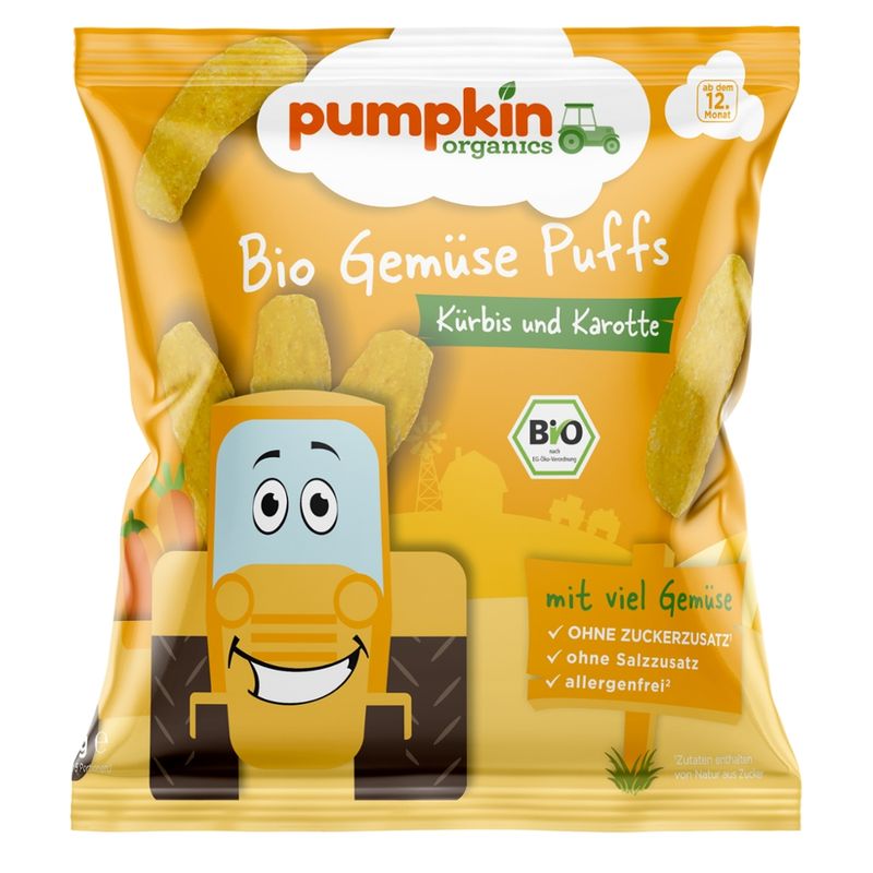 Pumpkin Organics Pumpkin Organics: Bio Gemüse Puffs mit Kürbis und Karotte - Produktbild