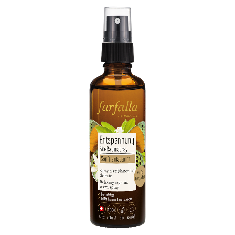 farfalla sanft entspannt, Orangenblüte, Entspannender Bio-Raumspray, 75ml - Produktbild