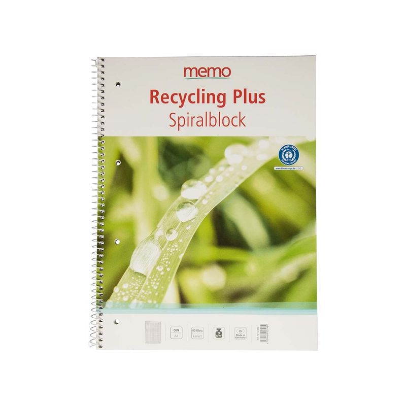 memo memo Spiralo A4 kariert 80 Blatt RC-plus - Produktbild