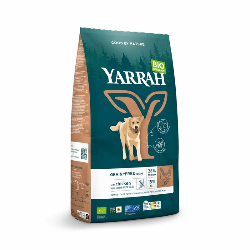 Yarrah Organic Petfood Yarrah Bio Hund Trockenfutter Erwachsene getreidefrei Huhn & Fisch (MSC) - Produktbild