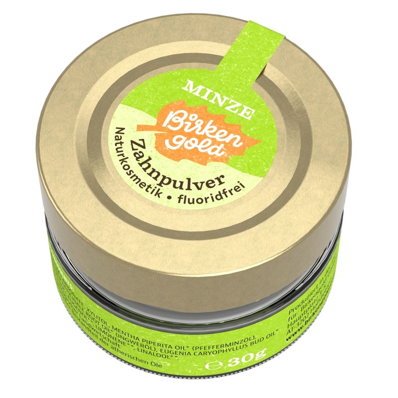 Birkengold Birkengold® Zahnpulver Minze Glas - Produktbild