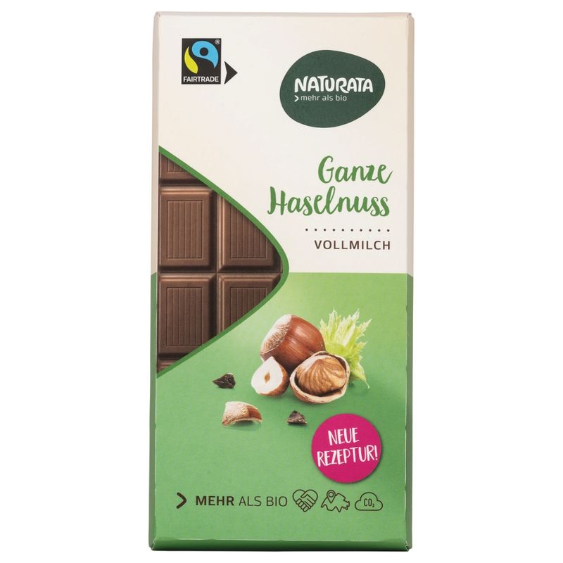 NATURATA Ganze Haselnuss Schokolade, Vollmilch - Produktbild