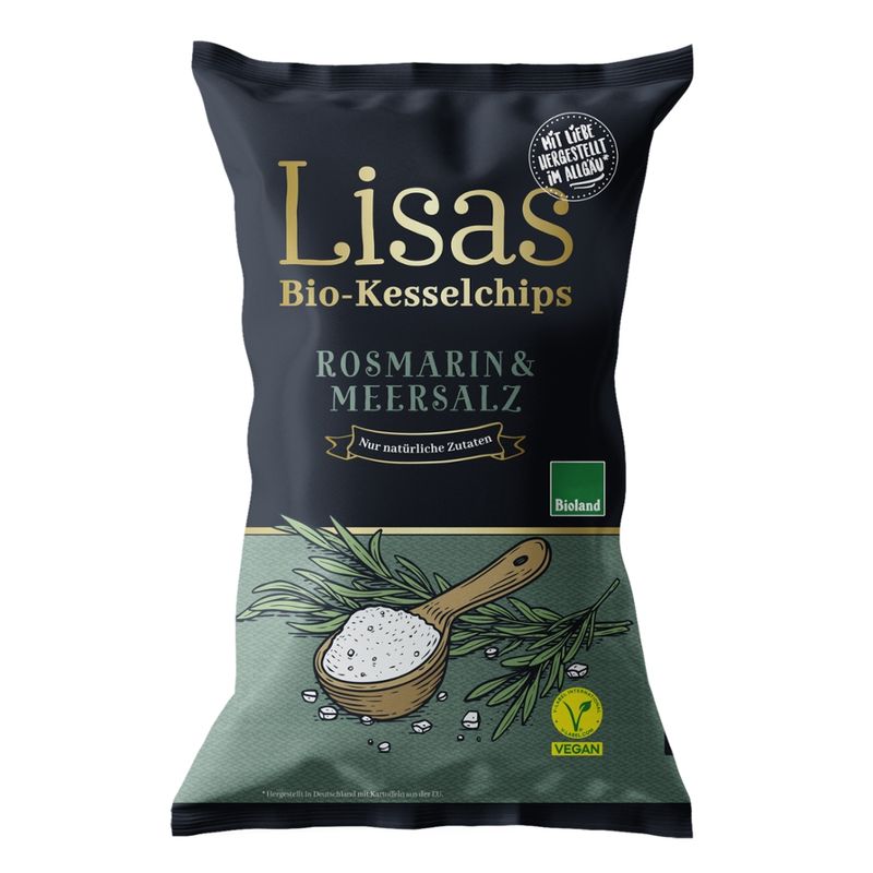 Lisas Bio-Kesselchips Lisas Bio-Kesselchips Rosmarin & Meersalz 125g - Produktbild