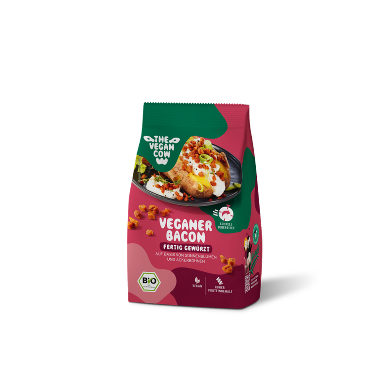THE VEGAN COW Veganer Bacon fertig gewürzt auf Basis von Sonnenblumen und Ackerbohnen - Produktbild