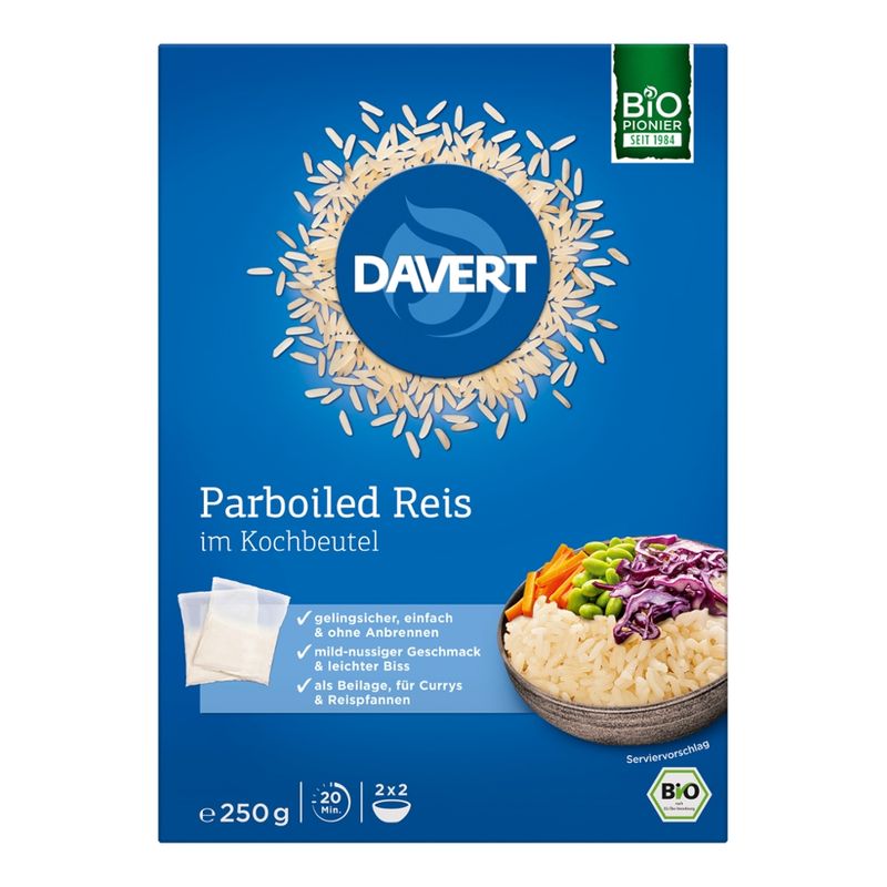 Davert Parboiled Reis im Kochbeutel 250g - Produktbild