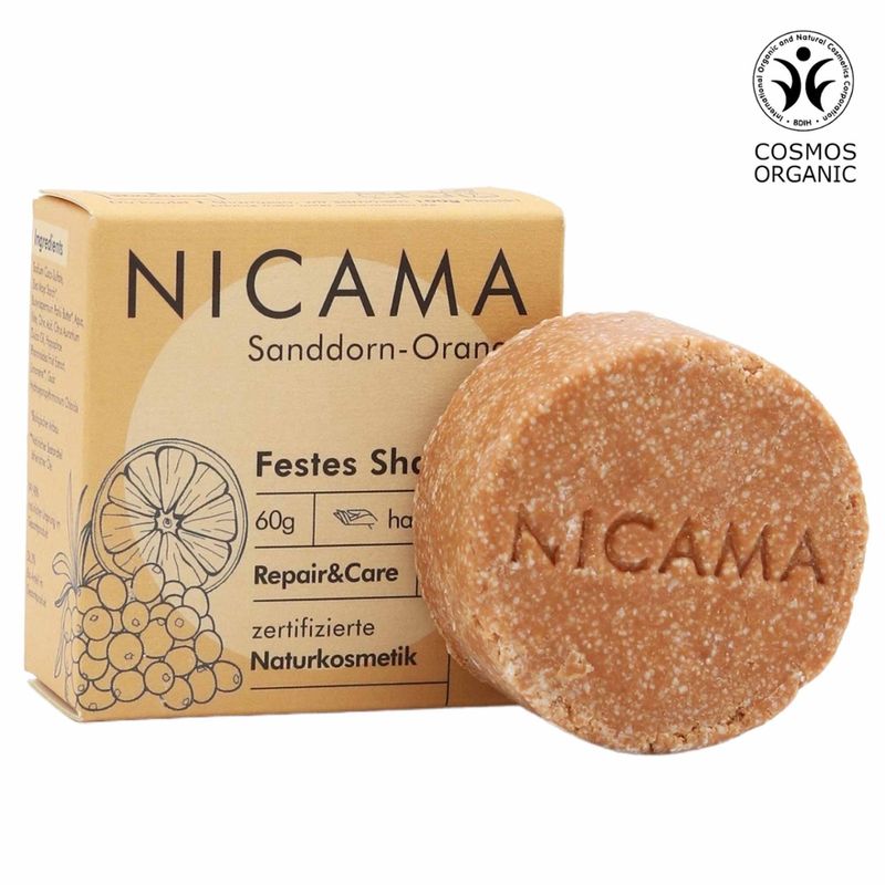 NICAMA NICAMA NICAMA Festes Shampoo Sanddorn-Orange 60g - Produktbild