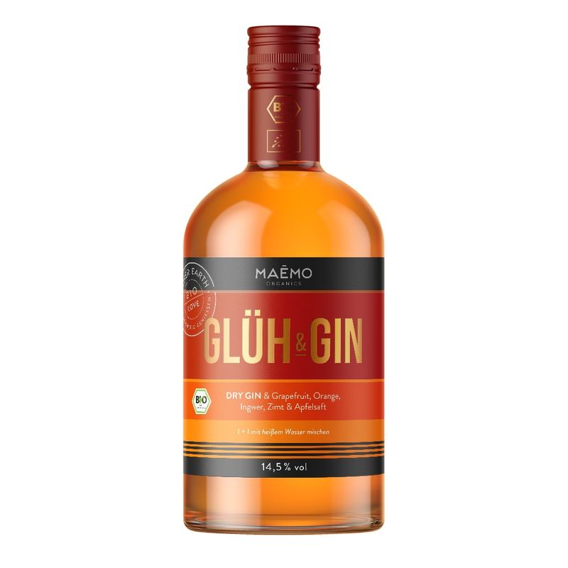 MAEMO organics BIO Glüh & Gin  0,7l Flasche  in der Mischung 1:1 mit heißem Wasser - Produktbild
