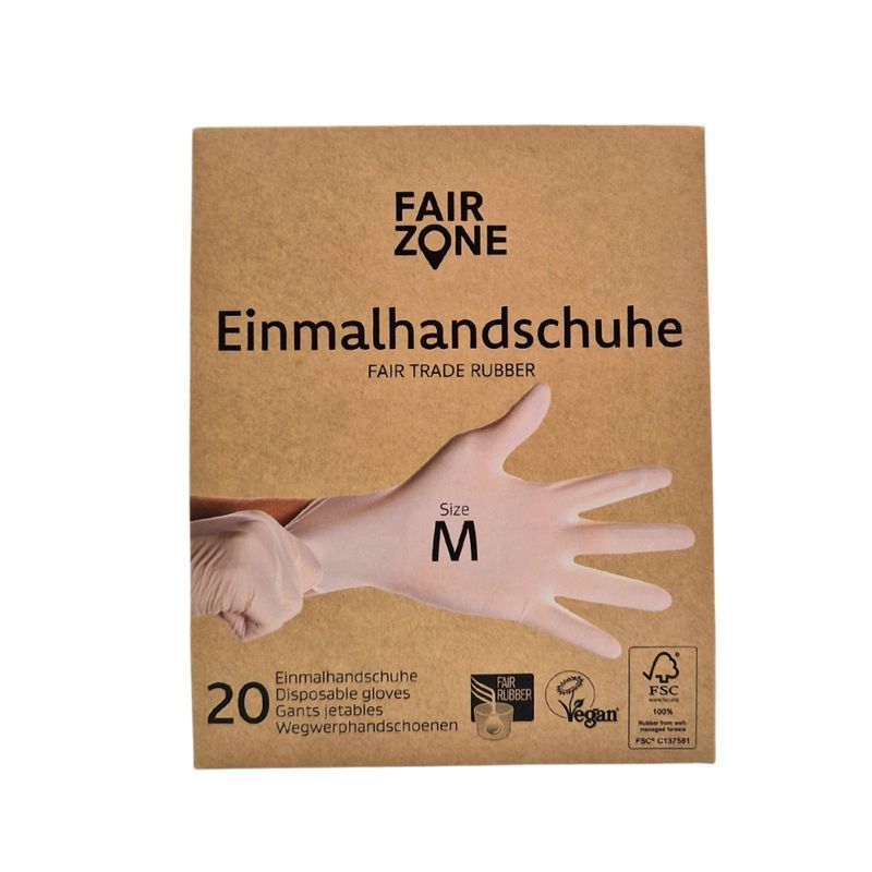 FAIR ZONE FAIR ZONE Einmalhandschuhe Größe M - Fair Trade & FSC - Produktbild