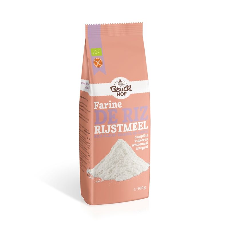 Bauck Mühle Reismehl Vollkorn glutenfrei Bio Int. - Produktbild