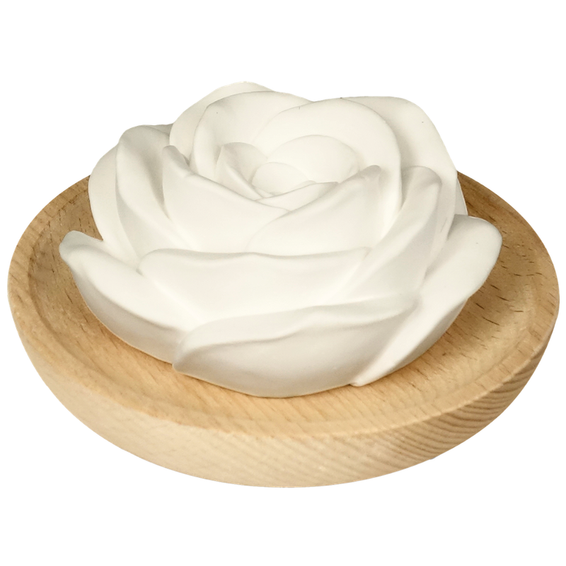 farfalla Duftstein Rose mit Holzteller - Produktbild