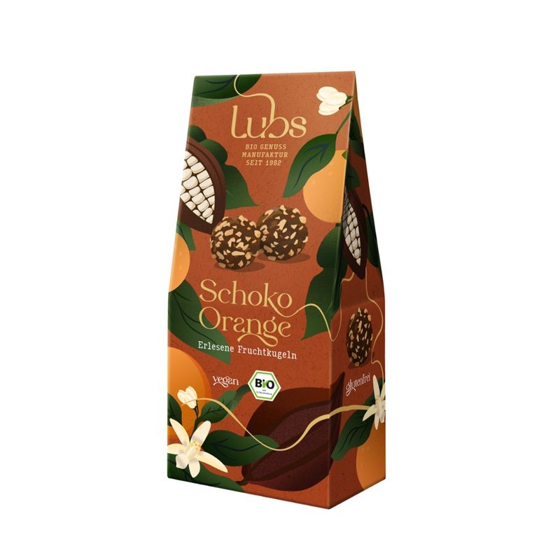 Lubs Schoko Orange Konfekt, Bio-Fruchtkonfekt, glutenfrei, vegan - Produktbild