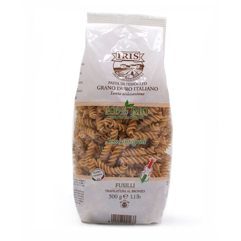 IRIS  Fusilli Halbvollkorn aus oekologischer Hartweizengriess vom 100% Italienischen IRIS Landwirtschaftlichekette 500 gr. - Produktbild