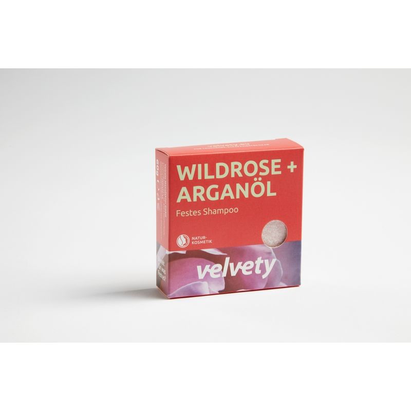 Velvety Festes Shampoo Wildrose + Arganöl 60g - Produktbild