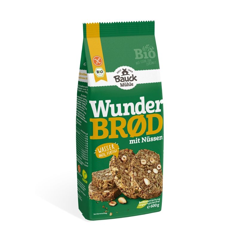 Bauck Mühle Wunderbrød mit Nüssen glutenfrei Bio - Produktbild