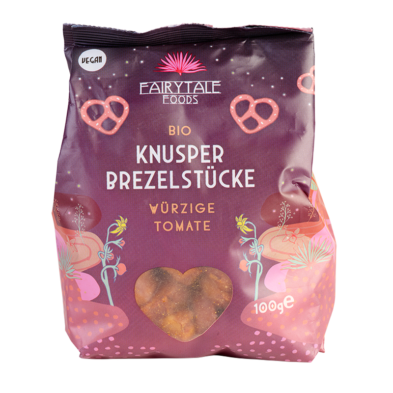 Fairytale Foods Knusper Brezelstücke, würzige Tomate, 100g - Produktbild