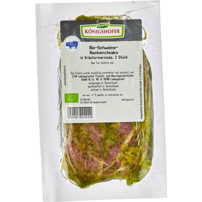 Königshofer Schweine-Nackensteaks in Kräutermarinade Nord, 2 Stück - Produktbild