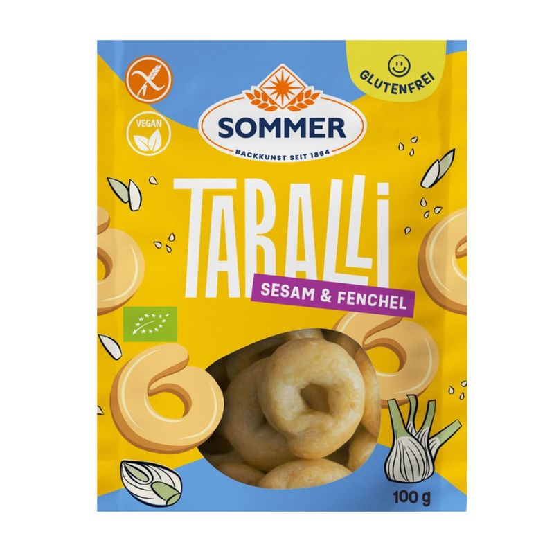 Sommer Glutenfreie Bio Taralli Sesam & Fenchel - Produktbild