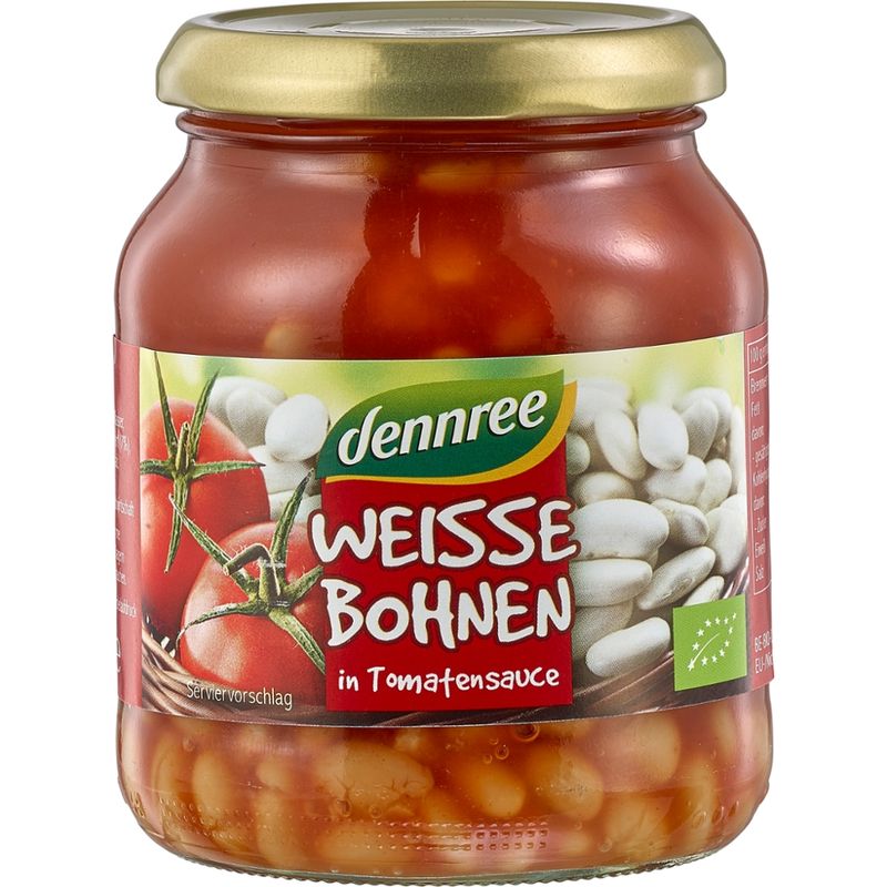 dennree Weiße Bohnen in Tomatensauce - Produktbild