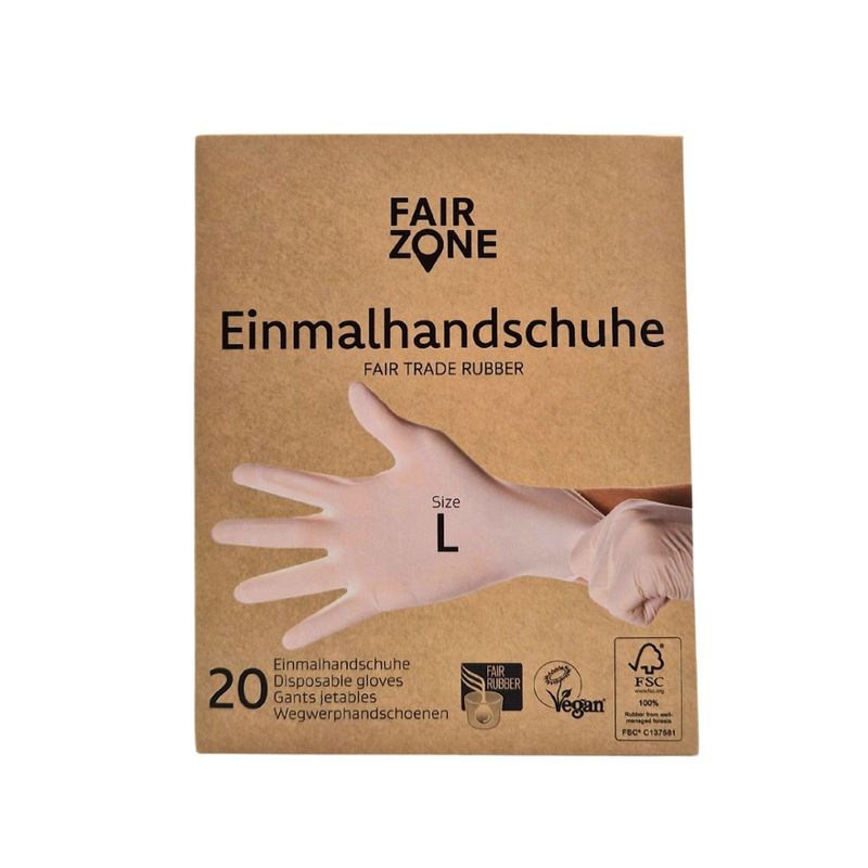 FAIR ZONE FAIR ZONE Einmalhandschuhe Größe L - Fair Trade & FSC - Produktbild