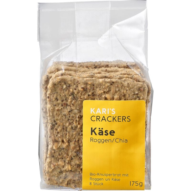 Kari's Crackers Kari's Cracker Käse Roggen/Chia - Produktbild