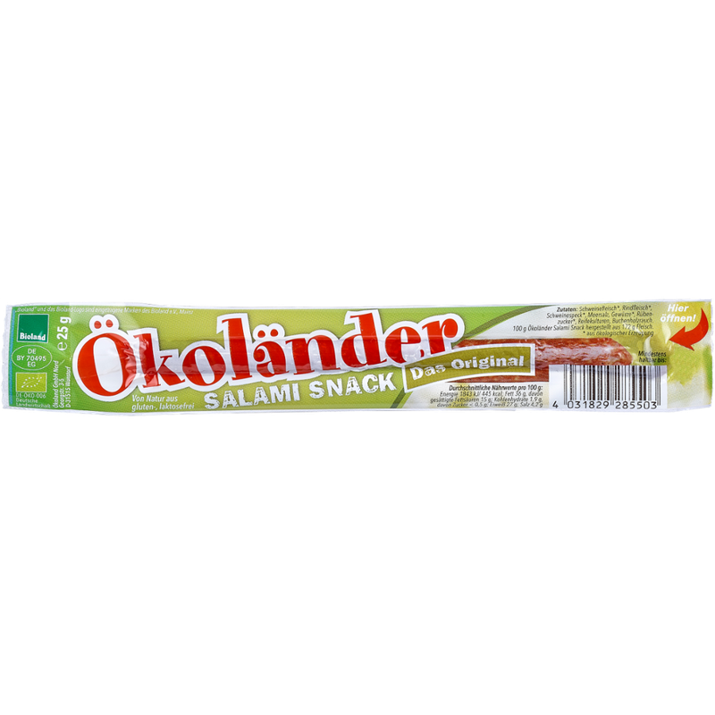 ÖKOLAND Ökoländer Salami-Snack Das Original - Produktbild