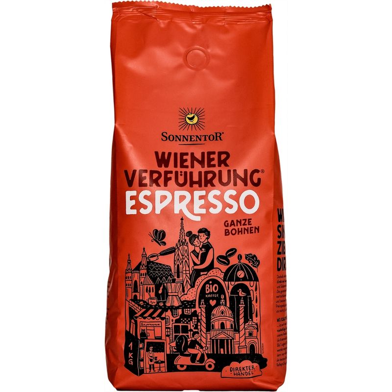 Sonnentor Espresso Kaffee ganze Bohne Wiener Verführung®, Großpackung - Produktbild