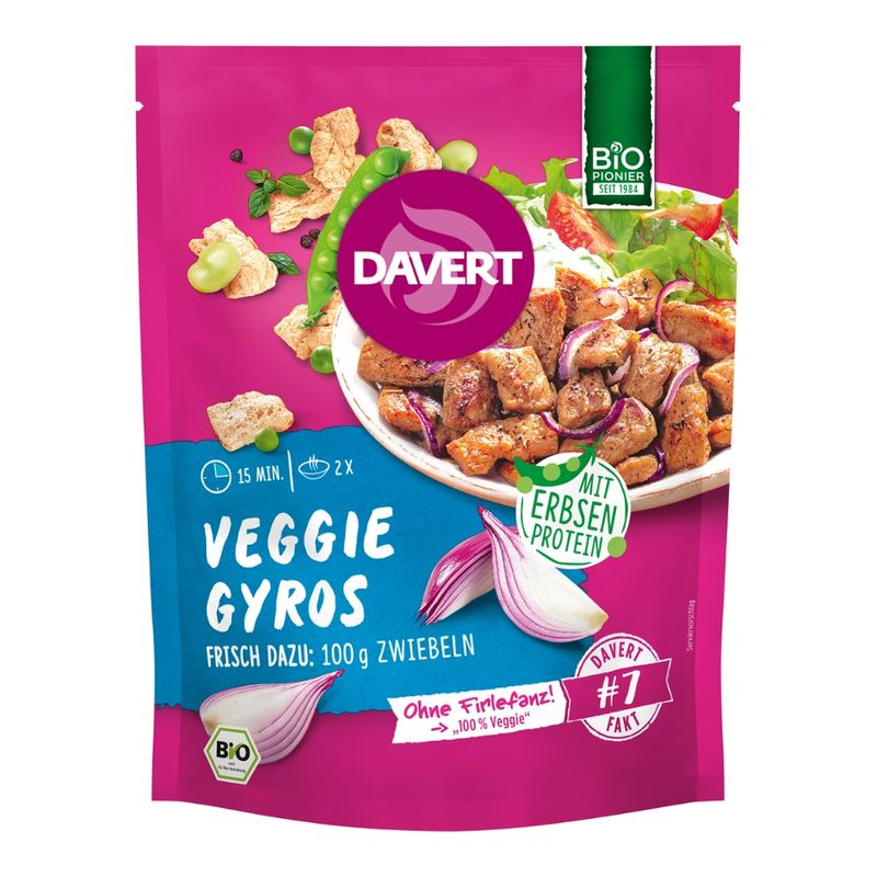 Davert Veggie Gyros mit Erbsenprotein 68g - Produktbild