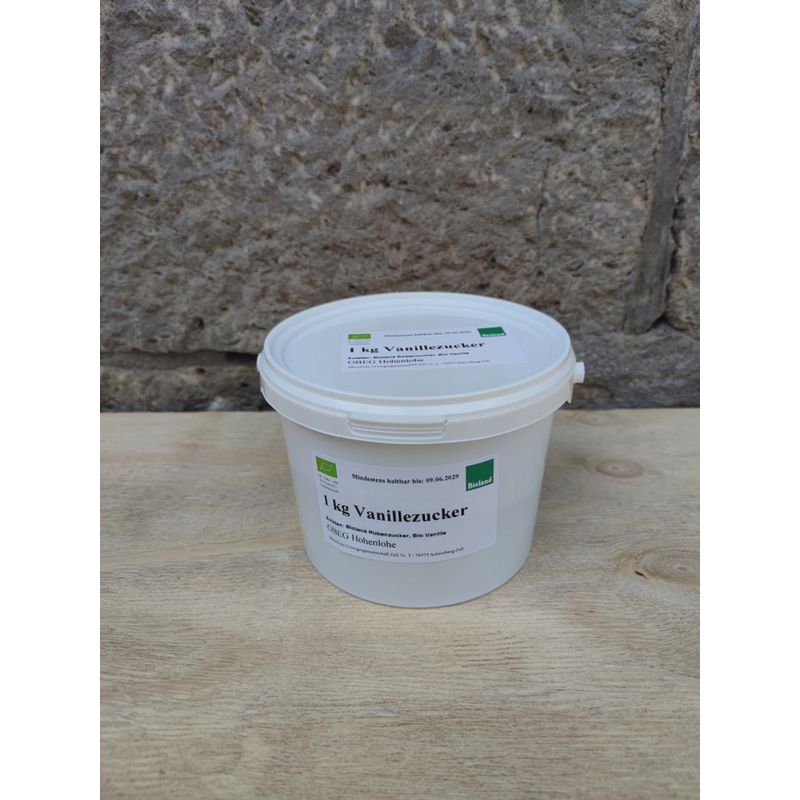OBEG Bio Vanillezucker 1kg, mit Rübenzucker, im Eimer - Produktbild