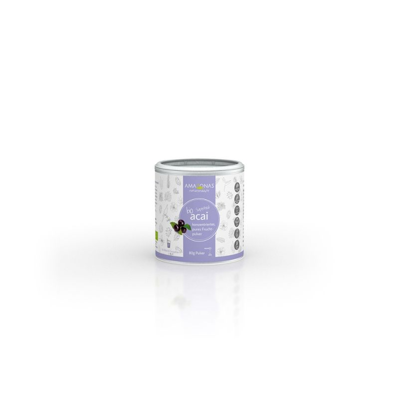Amazonas Naturprodukte Bio Acai Fruchtpulver, 100% pur, 80g - Produktbild