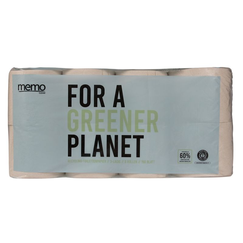 memo memo Toilettenpapier 3-lagig (150 Blatt), 7 x 8 Rollen - Produktbild