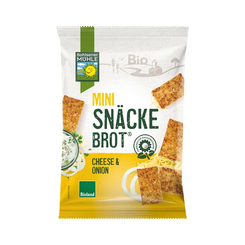Bohlsener Mühle Mini Snäckebrot®  Cheese & Onion  Bioland - Produktbild