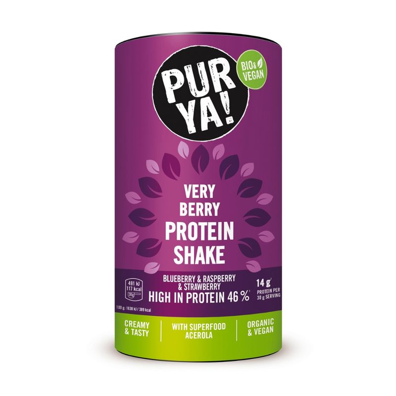 PURYA! Protein Shake, Very Berry, Acerola, BIO, 480g - Produktbild