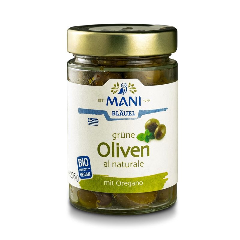 MANI® MANI Grüne Oliven al naturale, bio, NL Fair - Produktbild