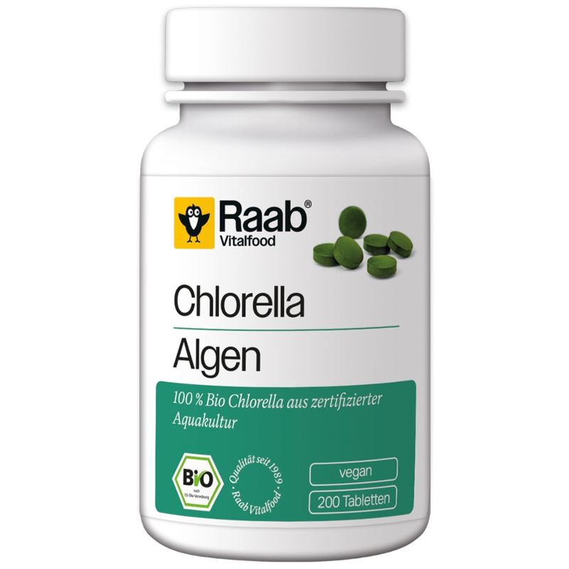 Raab Vitalfood Bio Chlorella (Microalgen) 200 Tabletten - Produktbild