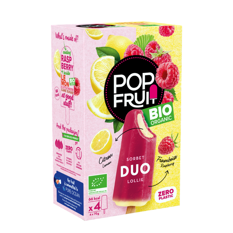 POP FRUIT POP FRUIT Duo RASPBERRY LEMON ORGANIC x4 - Produktbild