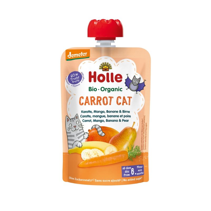 Holle  Carrot Cat - Karotte, Mango, Banane & Birne - Produktbild