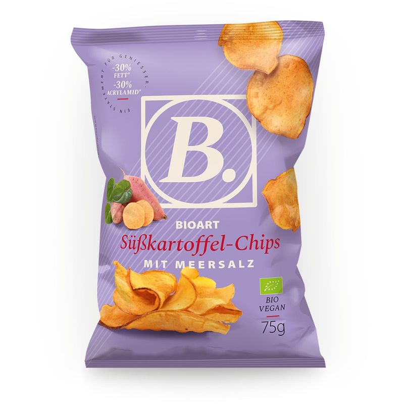 BioArt AG B. Süßkartoffel-Chips mit Meersalz 75g bio - Produktbild