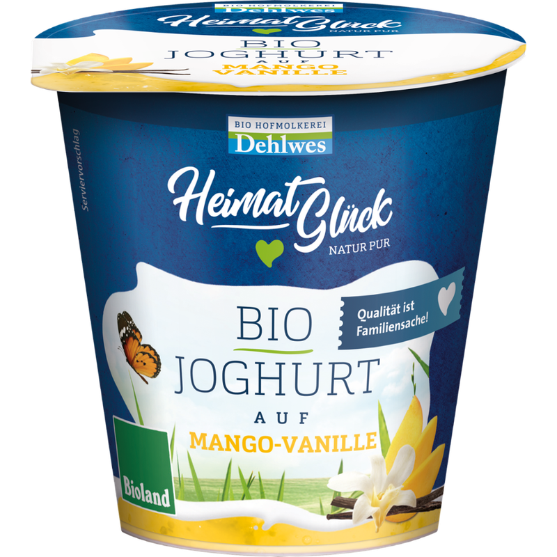 HeimatGlück BIO-Joghurt auf Mango-Vanille 3,5% Fett 150g - Produktbild