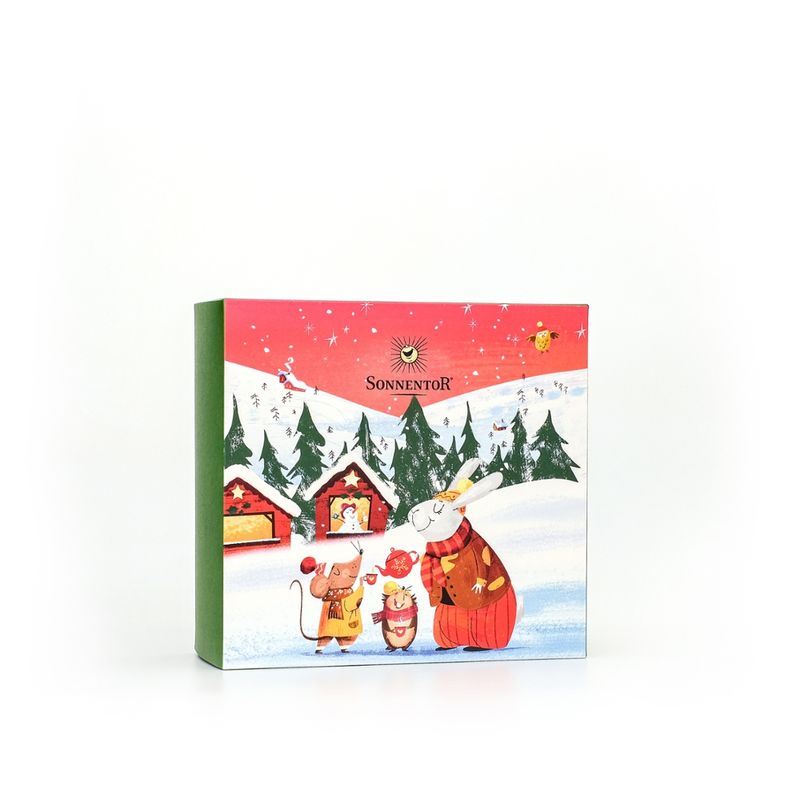 Sonnentor Geschenkkarton leer Weihnachten, S 22,5x21,5x9 cm - Produktbild