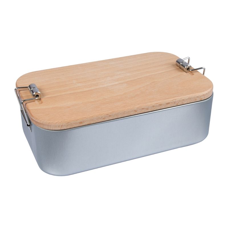 memo Handelsware Lunchbox "2in1" mit Buchenholzdeckel - Produktbild