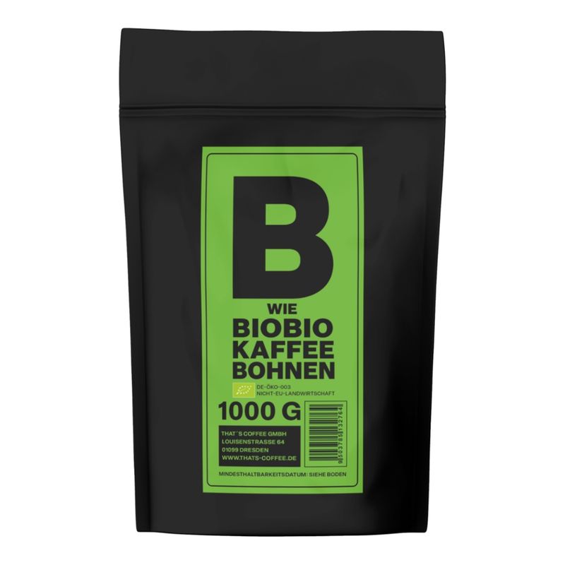 THAT´S COFFEE Bio-Kaffee 1000g, Kongo Kivu Kaffee, 100% Arabica-Bohnen - Produktbild