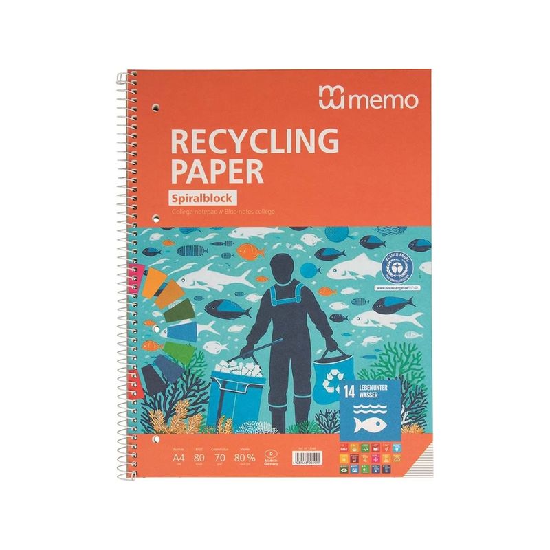 memo memo Spiralo A4 liniert 80 Blatt RC-plus - Produktbild