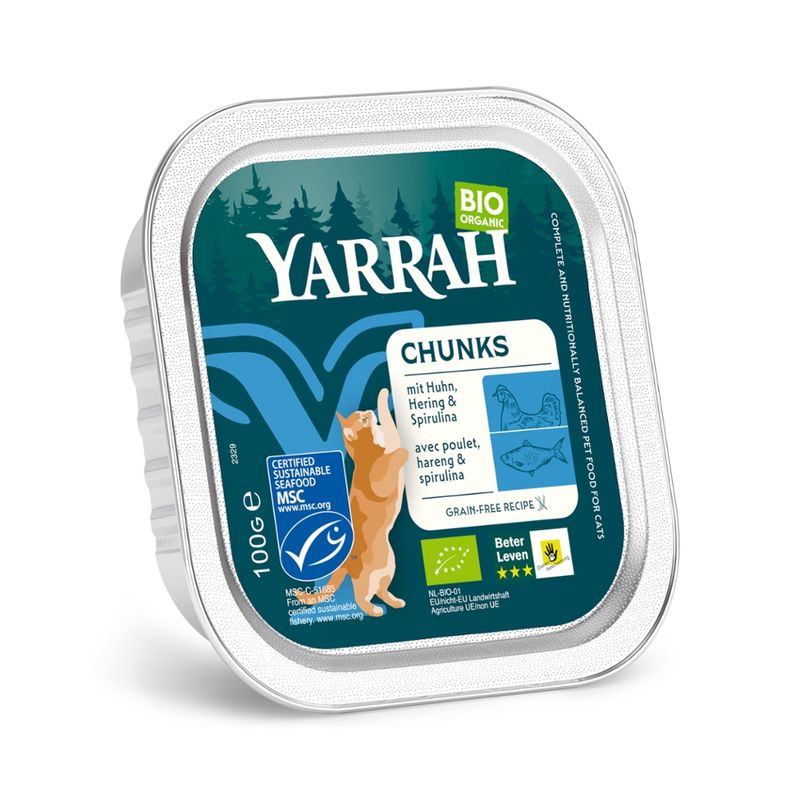 Yarrah Organic Petfood Yarrah Bio Katze Schale Bröckchen getreidefrei Fisch (MSC) - Produktbild