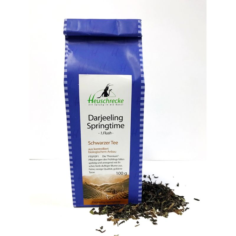 Heuschrecke Darjeeling Springtime 1. Flush, Schwarztee, kbA - Produktbild