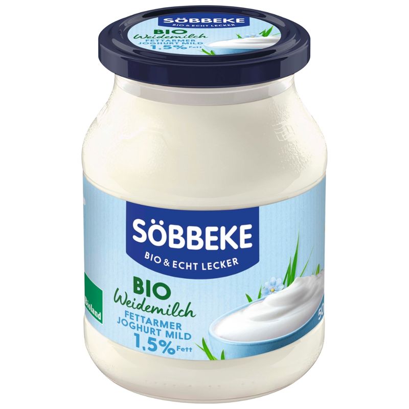 Söbbeke Bio Weidemilch fettarmer Naturjoghurt mild 1,5 % Fett - Produktbild
