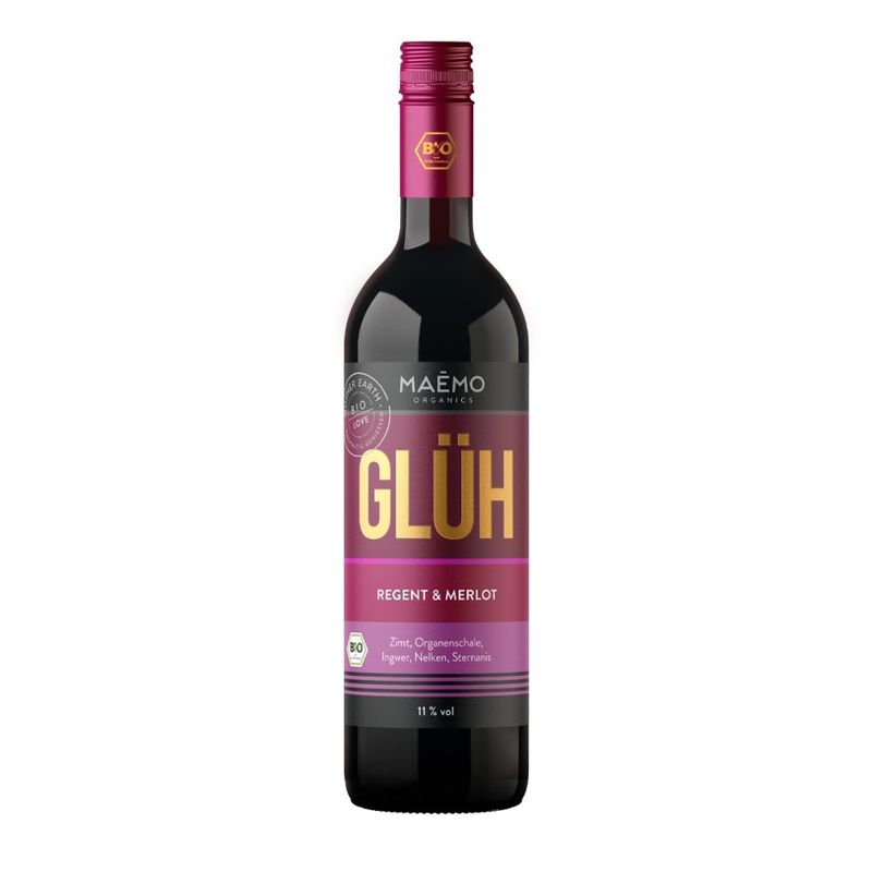 MAEMO organics BIO Glühwein rot 0,7l Flasche  Regent und Merlot - Produktbild