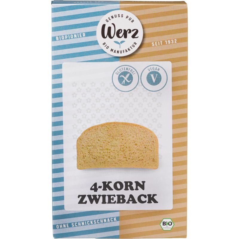 Naturkornmühle Werz 4-Korn Zwieback, glutenfrei - Produktbild