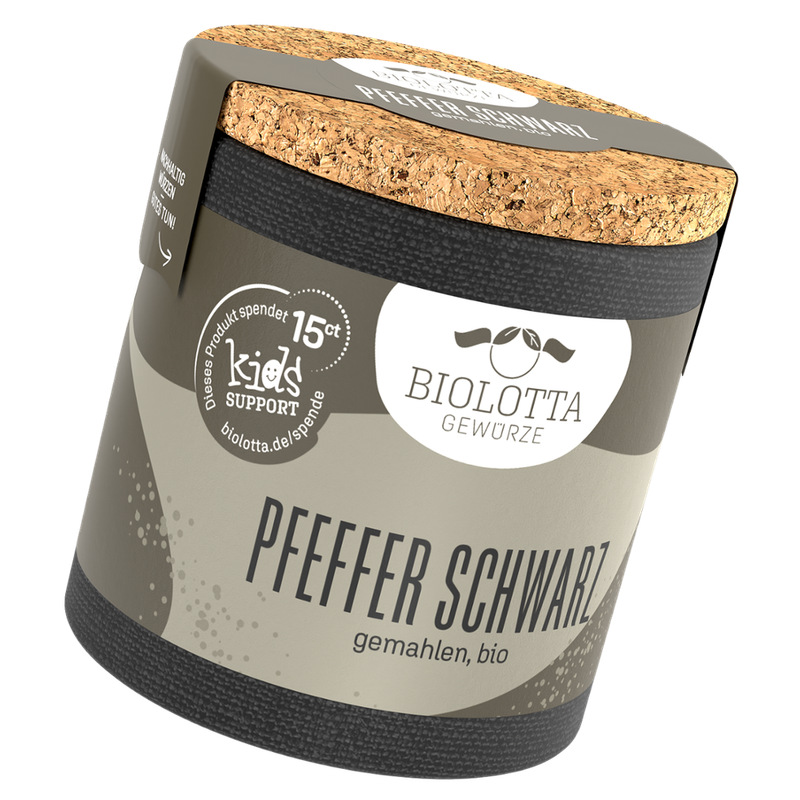 Biolotta Biolotta Korkdose Pfeffer schwarz gemahlen, bio - Produktbild