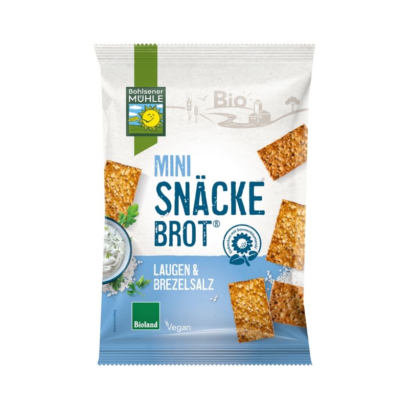 Bohlsener Mühle Mini Snäckebrot®  Laugen & Brezelsalz Bioland - Produktbild